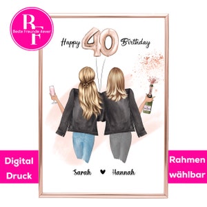 Cadeau d'anniversaire pour petite amie 40 | Cadeau d'anniversaire pour copines | Photo personnalisée | Petite amie du 40e anniversaire | Cadeau meilleur ami