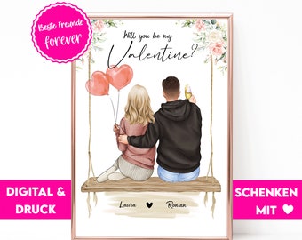 Valentine's Day gift for her him | Gift Men Woman Girlfriend Birthday Anniversary Picture Personalized | Will you be my valentine