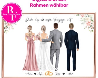 Regalo de padrinos de boda personalizado | Regalo padrino dama de honor | Padrinos de boda gracias | Imagen de regalo de boda | Preguntas de los padrinos de boda