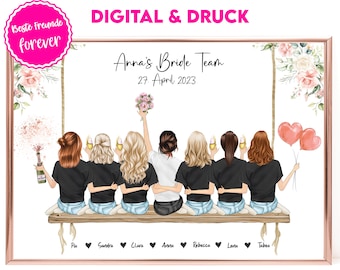 Hen Party Gift Personalized | JGA Poster | Team Bride | Maids of Honor Bridesmaids Bridal Gift Image | JGA girlfriend