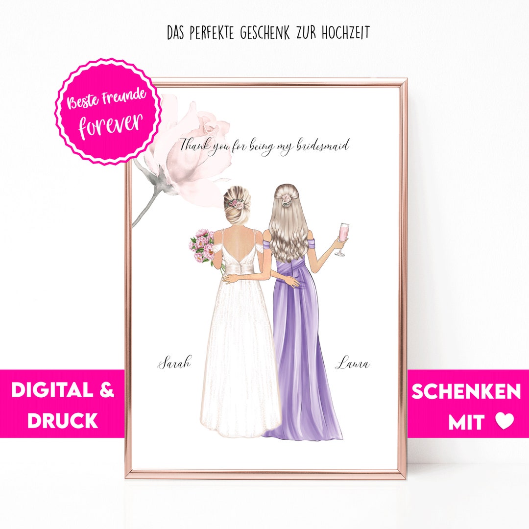 Danke Das Ich Deine Trauzeugin Sein Darf Trauzeugin Danke Trauzeugin Geschenk Personalisiert - Etsy.de