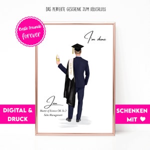 Graduación 2023 Regalo Personalizado | Graduación Regalo Estudios Licenciatura Maestría Doctor | Cartel de imagen de examen aprobado de felicitaciones.