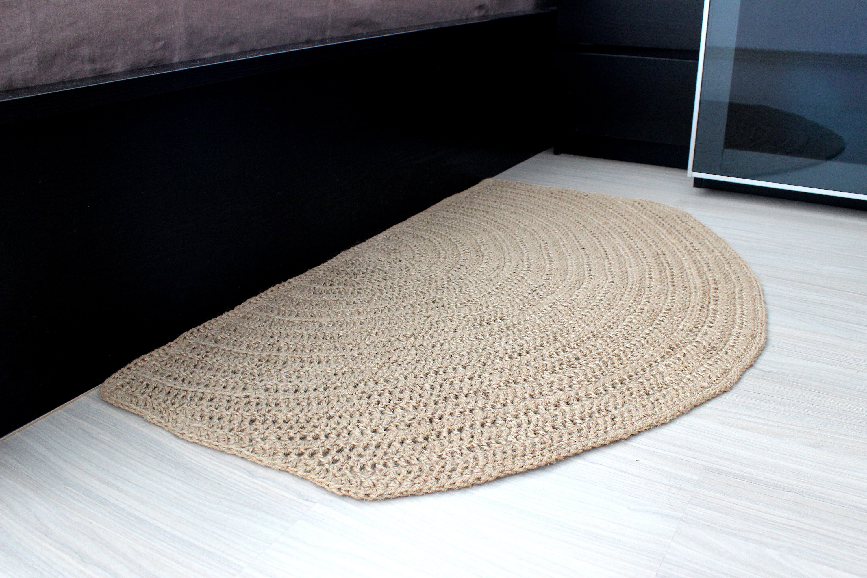 Half Circle Jute Doormat Half Circle 100 Natural Jute Rug Etsy