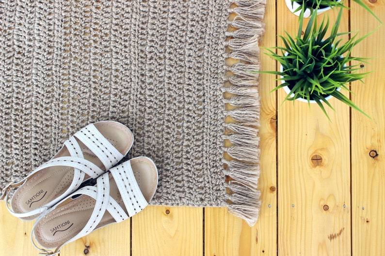 Door mat Jute Rug 90x45cm Doormat 100 Natural Jute Rug Etsy