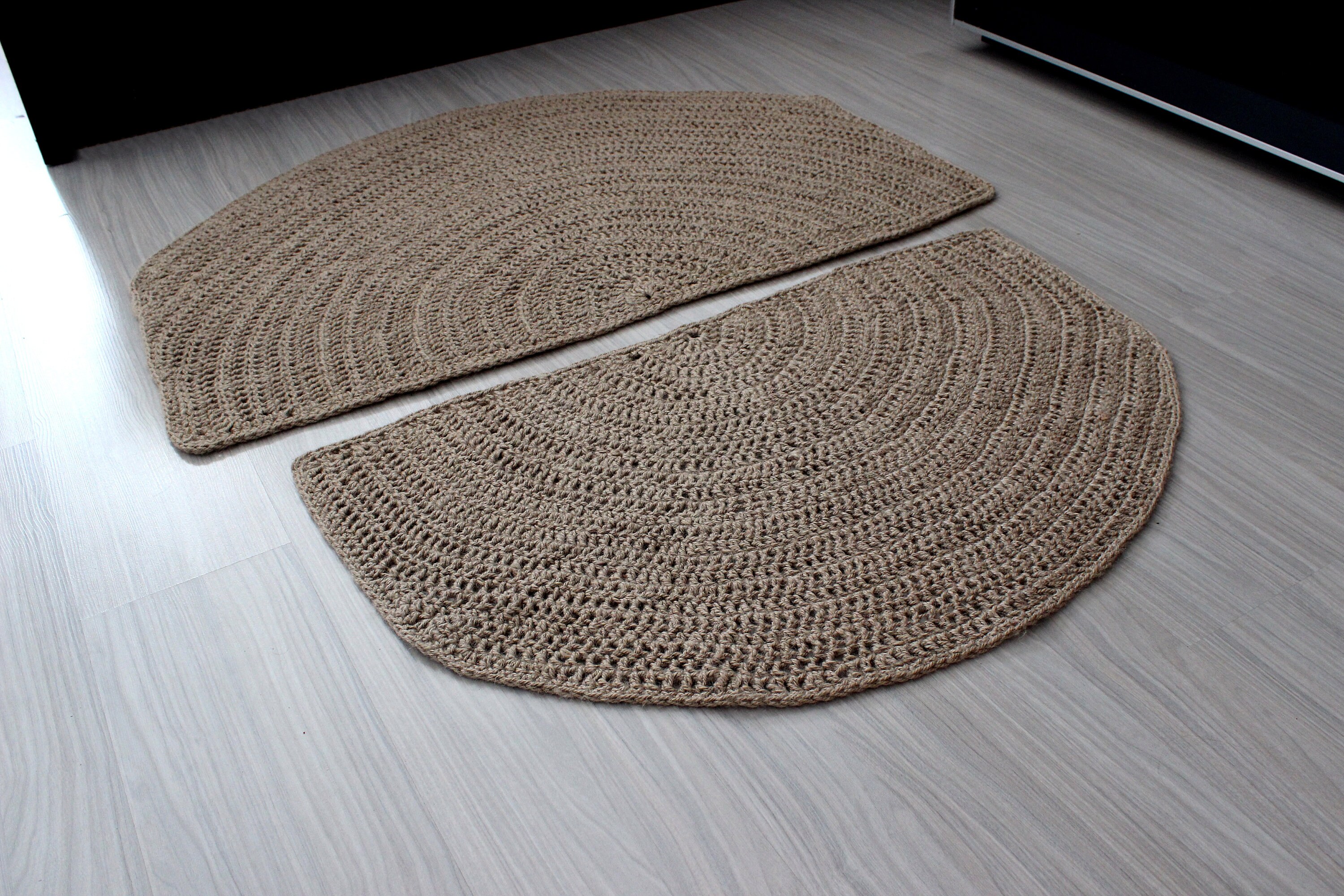 Half Circle Jute Doormat Half Circle 100 Natural Jute Rug Etsy
