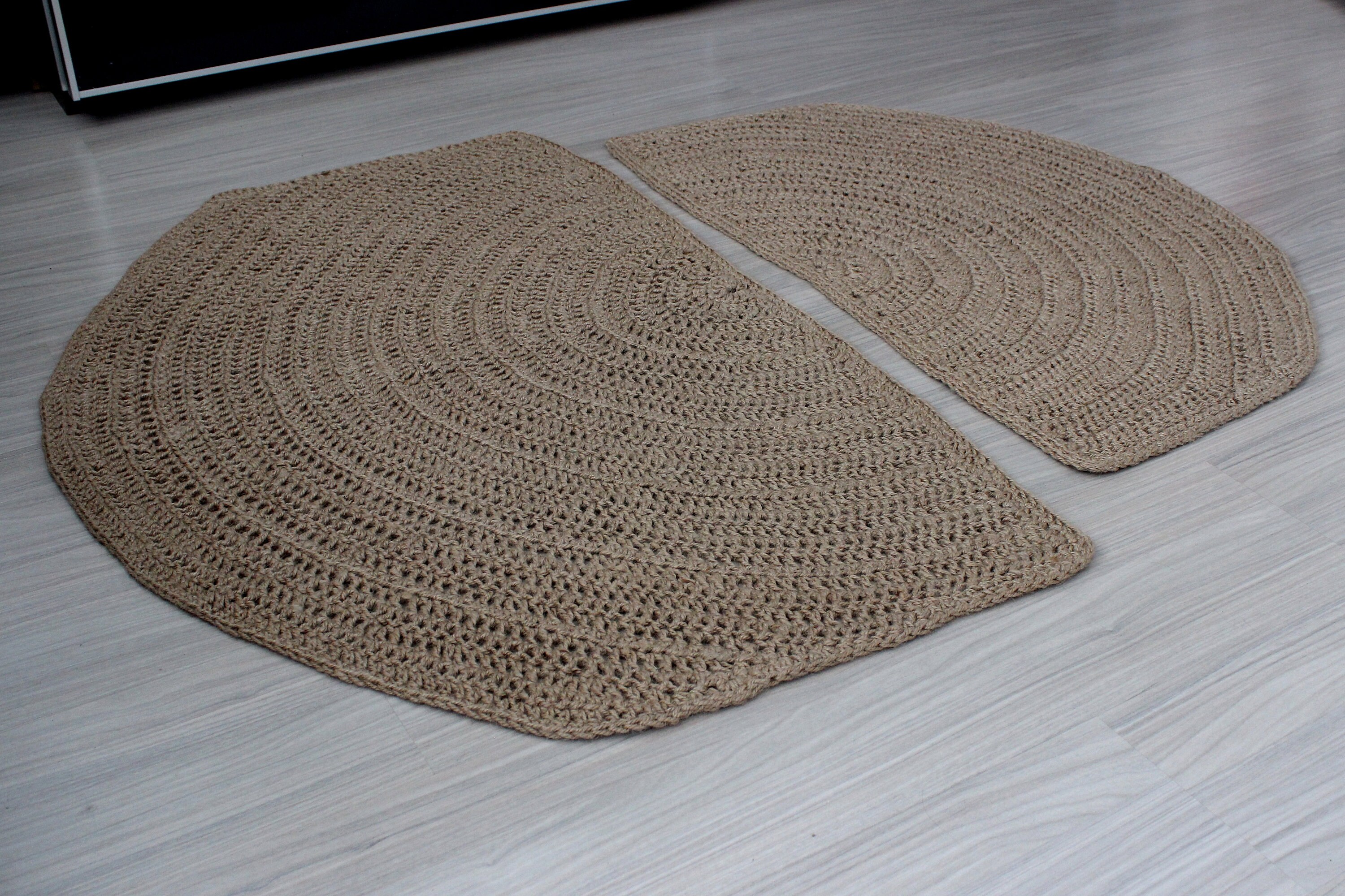 Jute Rugs for Bedroom Bath Mat 100 Jute Doormat Half Circle Etsy