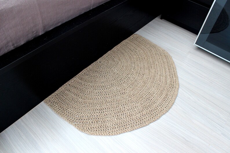 Half circle 100 Natural Jute Rug Jute doormat Half Circle Etsy
