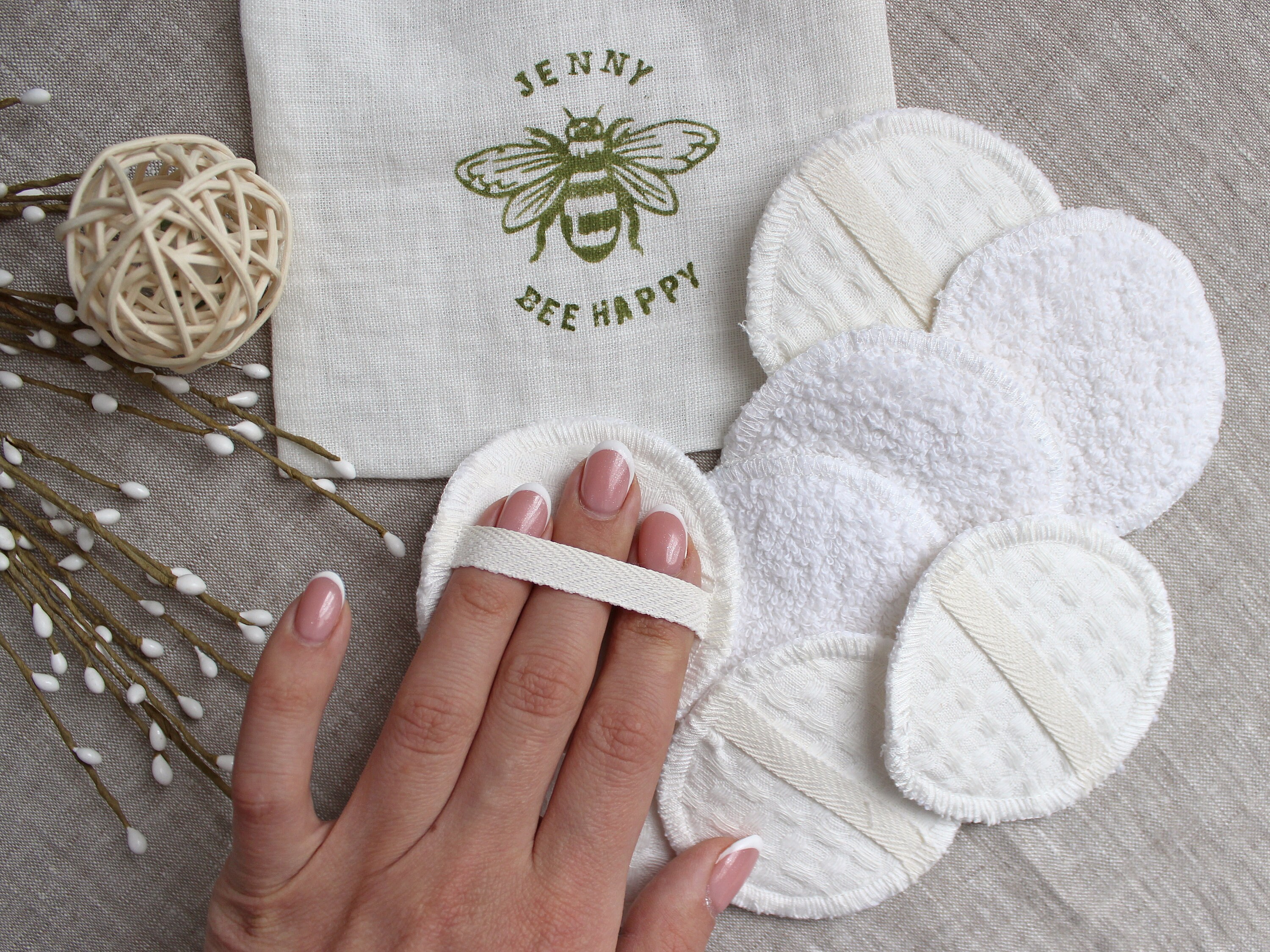 Reusable Cotton Rounds Reusable Face Pads with Wash Bag Etsy