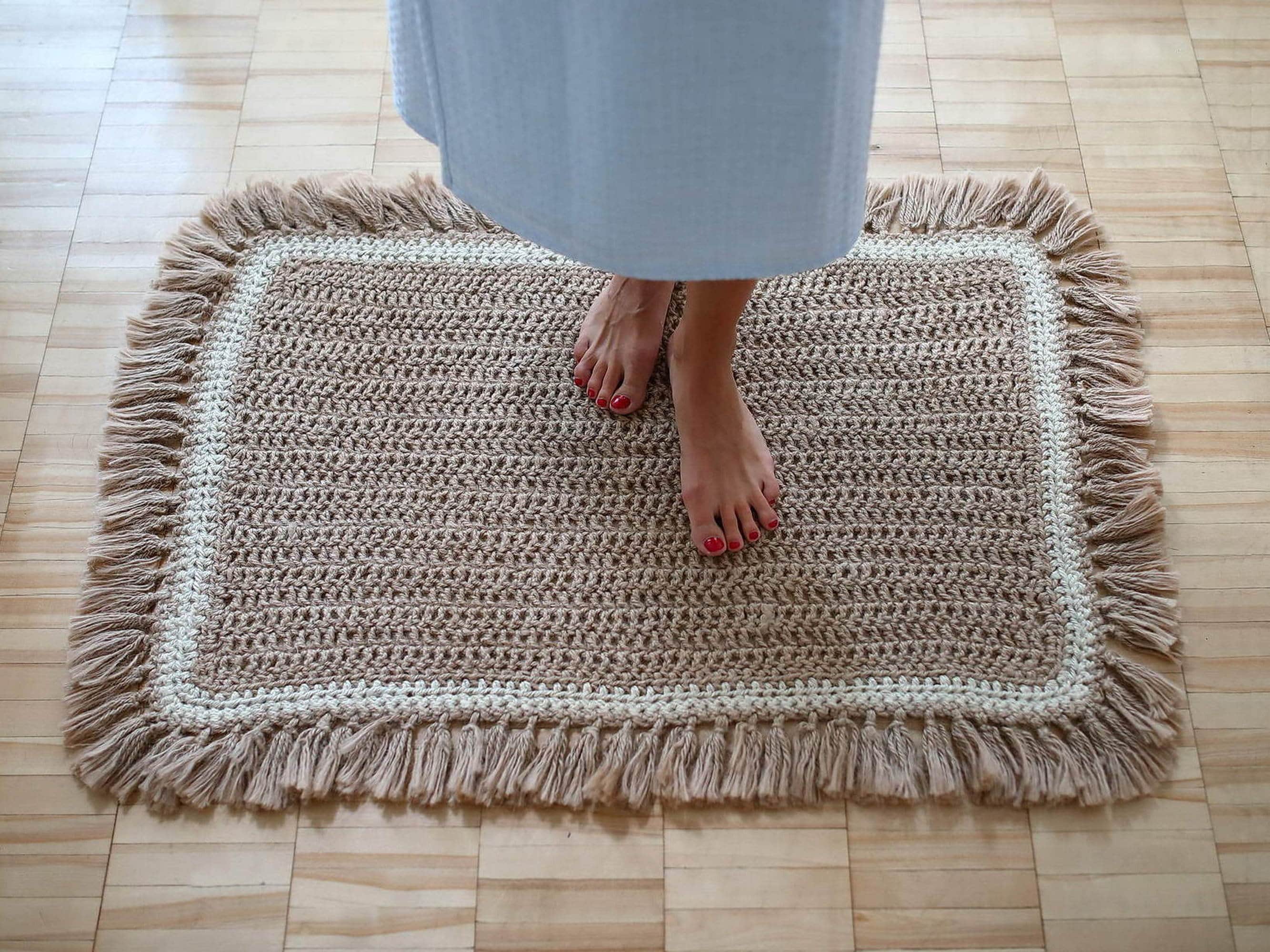 Natural Jute Rug Door mat Doormat Crochet Jute Doormat Etsy