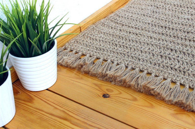 Door mat Jute Rug Doormat 100 Natural Jute Rug Crochet Etsy
