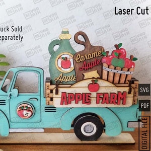 Apple Farm Farmhouse Tiered tray laser cut files in SVG and PDF files, set of 5 signs for our trays. MINI and Standard size. Apple tiered