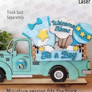 Digital It's a Boy, Baby Announcement, Baby Shower, Gender reveal tiered tray  laser files in SVG and PDF files set of 5 signs for our cart