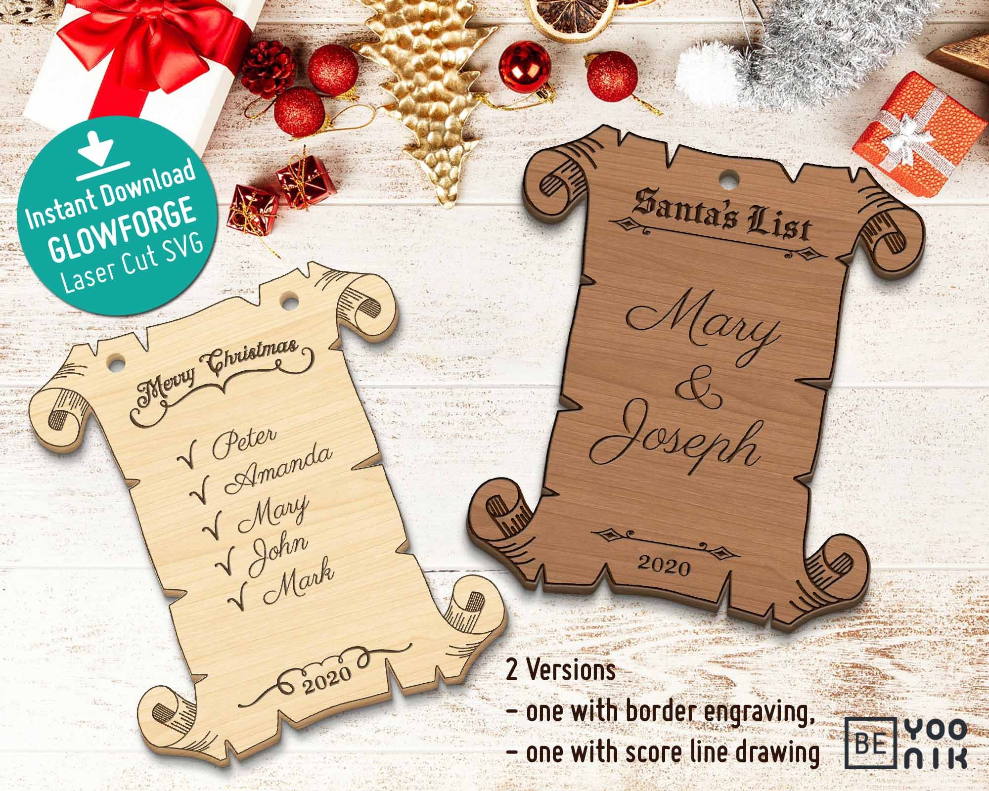 Download Scroll Family Ornament SVG and PDF Files Santa Scroll ...