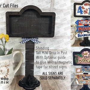 Mini cornice da tavolo alta 10,5&quot; file tagliati al laser in SVG e PDF da inserire nei mini cartelli e nei cartelli stradali in velcro dal nostro negozio, cartello da tavolo