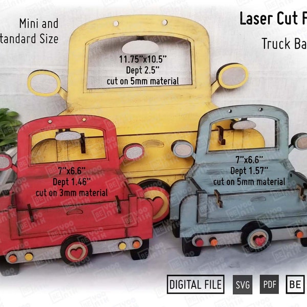 Vintage Truck Back interchangeable Display Shelf laser cut files in SVG and PDF files, Seasonal Interchangeable Truck tiered tray glowforge