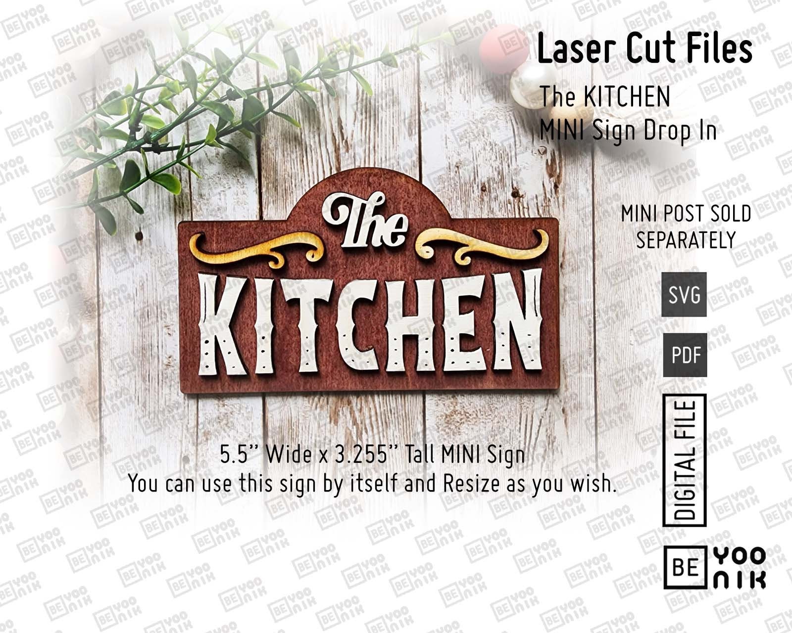 Kitchen Open Plug In/sign Add on the Kitchen Mini Sign in SVG and PDF for Our MINI Post Drop in ...