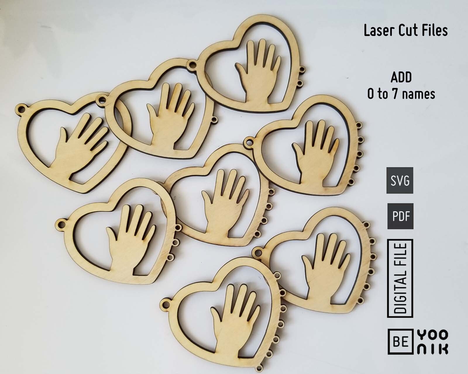 Laser Cut Hand and Paw With Name Tags Keychain, Charm Laser Cut Ready ...