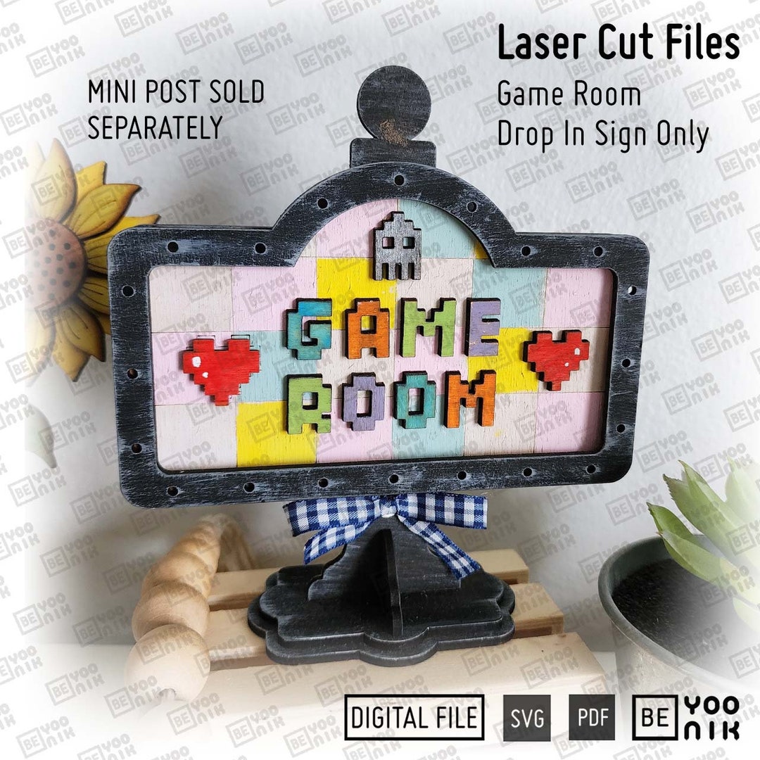 Drop In Frames Digital Add on Game Room Mini Sign in SVG and PDF for Mini Post Drop in ...