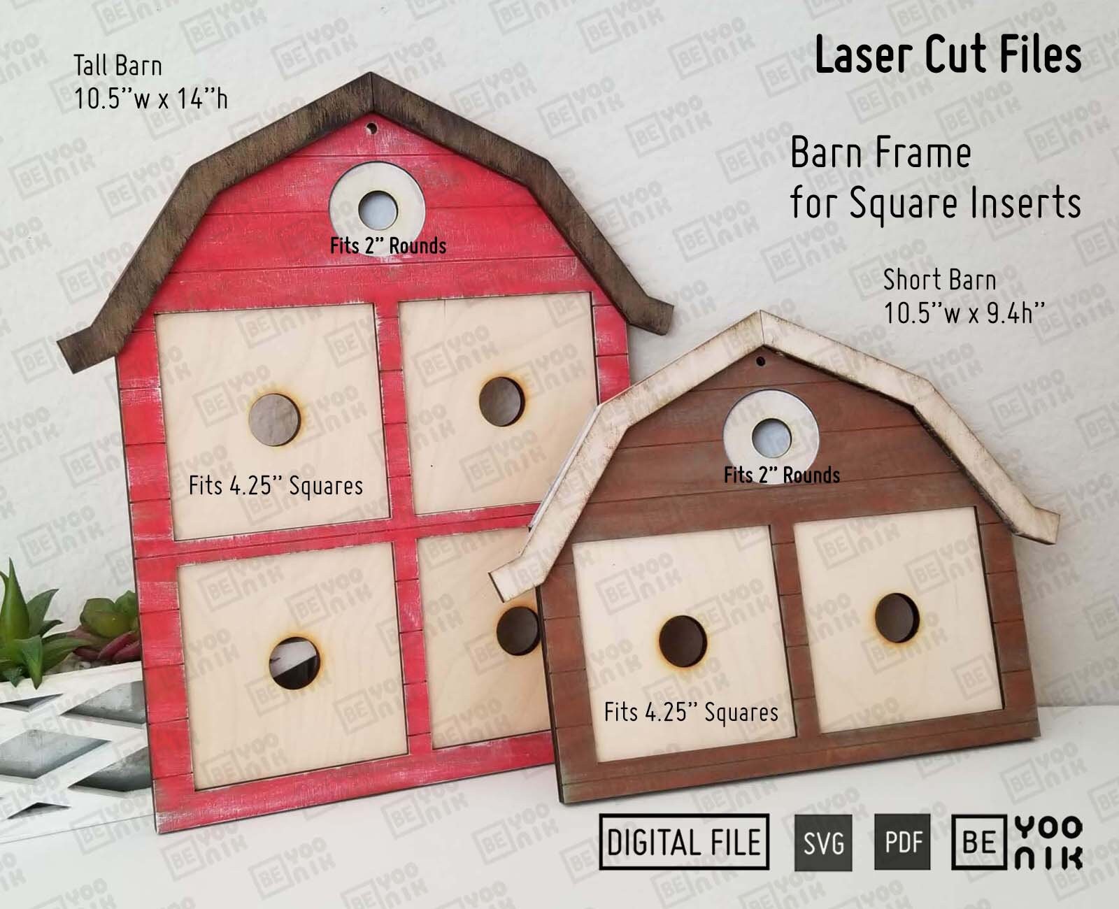 Farmhouse Barn Interchangeable Frame Laser Cut Files in SVG and PDF ...
