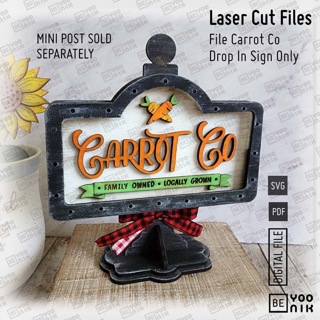 Add on Carrot Co Mini Sign in SVG and PDF for Our Mini Post Drop in ...