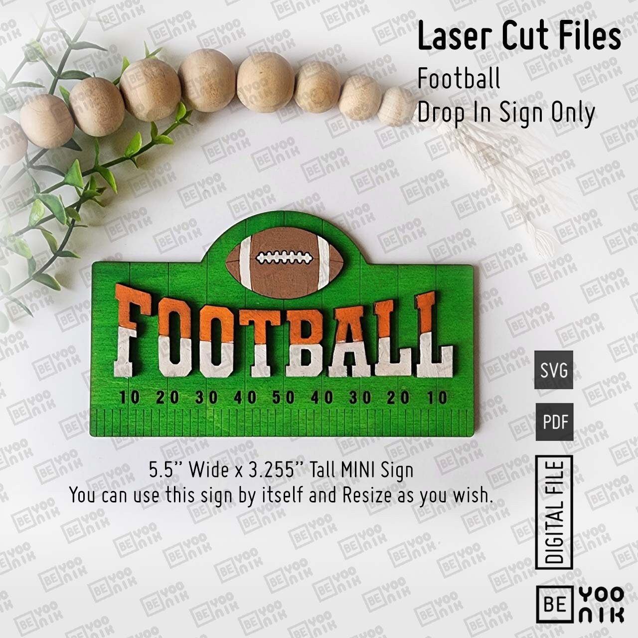Simple Football Sign Add on Football Field Mini Sign in SVG and PDF for Our Mini Post Drop ...