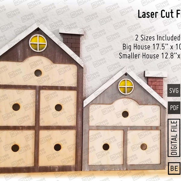 Farmhouse Interchangeable Frame Laser cut files in SVG and PDF. Glowforge files, Home Frame laser cutting, House Leaning Ladder