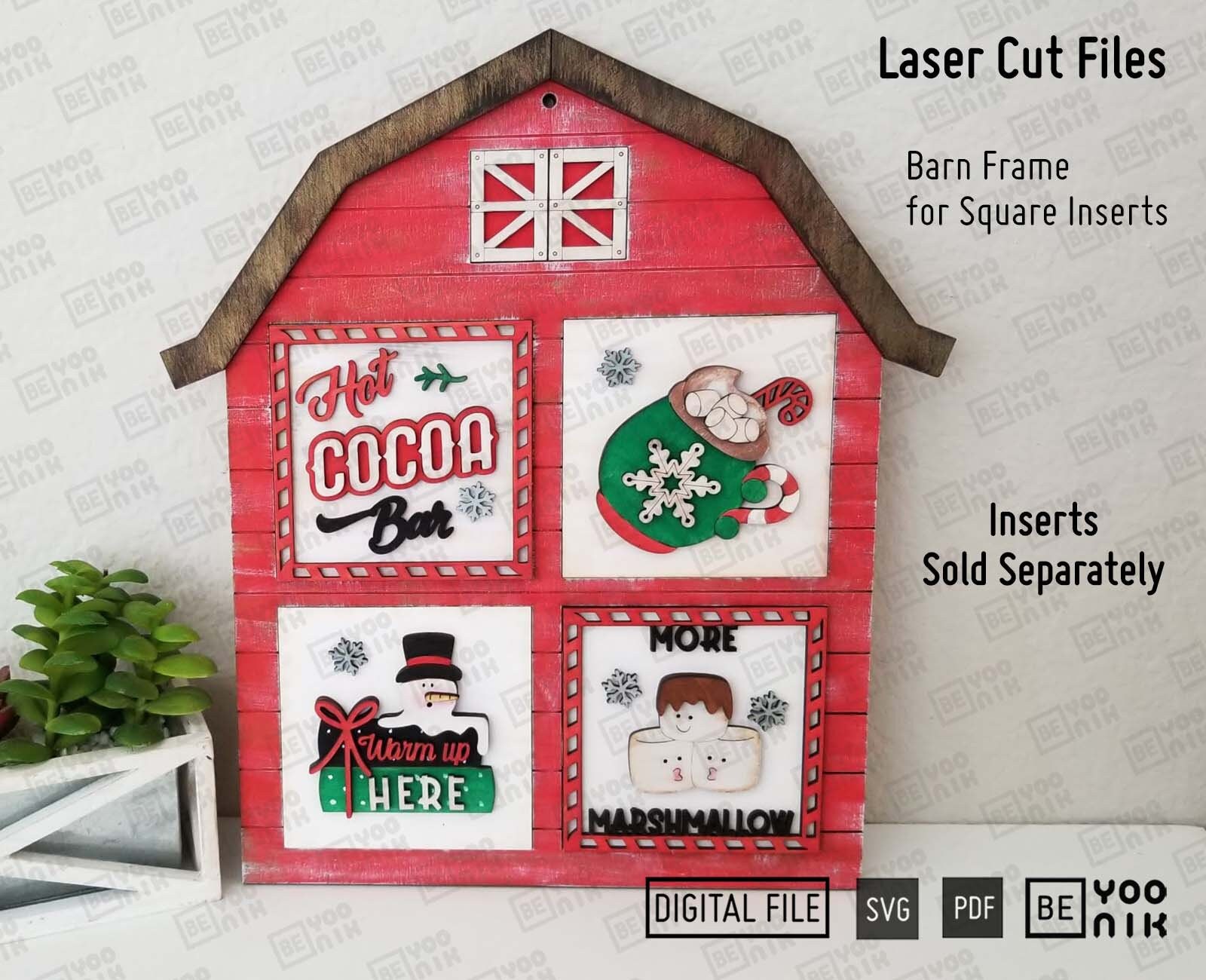 Farmhouse Barn Interchangeable Frame Laser Cut Files in SVG and PDF ...