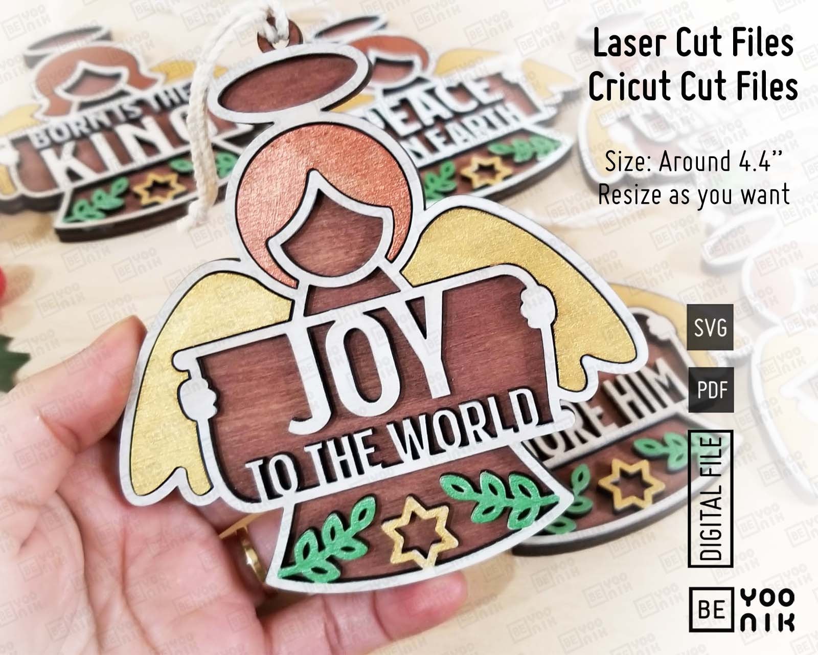 Christmas Angel Scroll Ornaments With Bible Verses Laser Cut Files in ...