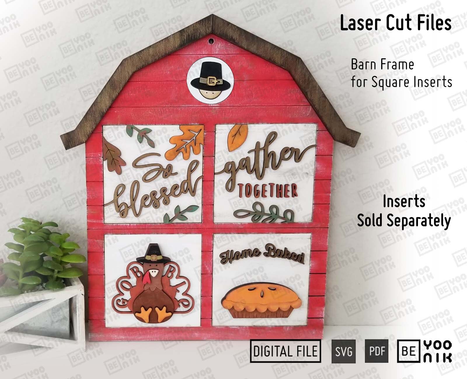 Farmhouse Barn Interchangeable Frame Laser Cut Files in SVG and PDF ...