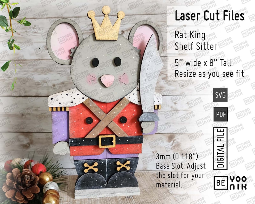 Digital Nutcracker Rat King With Sword Standing Shelf Table Sitter ...