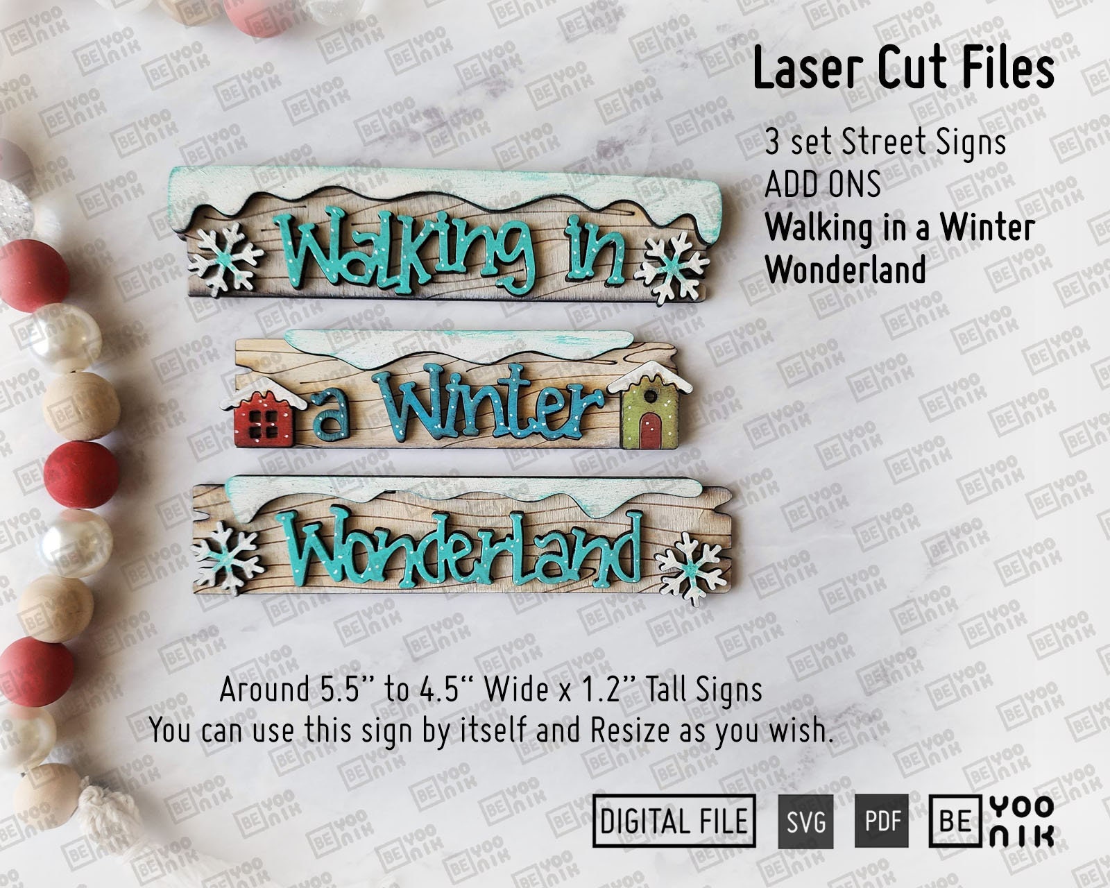Think Snow Sign Walking in a Winter Wonderland 3 Street Signs in SVG and PDF for Our ...