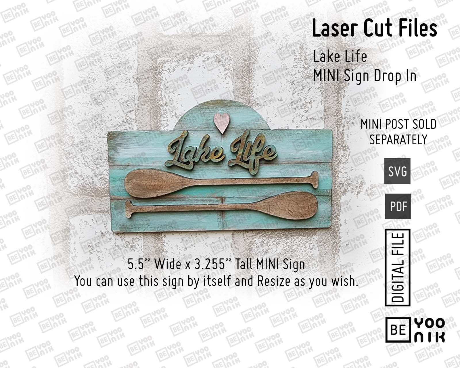 Add on Lake Life Mini Sign in SVG and PDF for Our Mini Post Drop in ...
