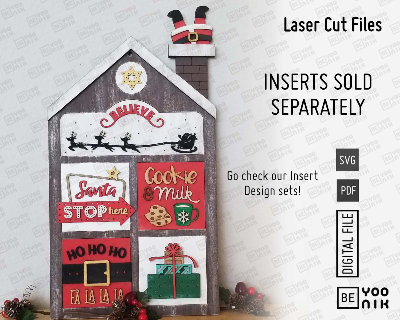 Farmhouse Interchangeable Frame Laser Cut Files in SVG and PDF ...
