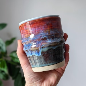 Handmade Ceramic Travel Mug: Stoneware Coffee Cup with Silicone Lid