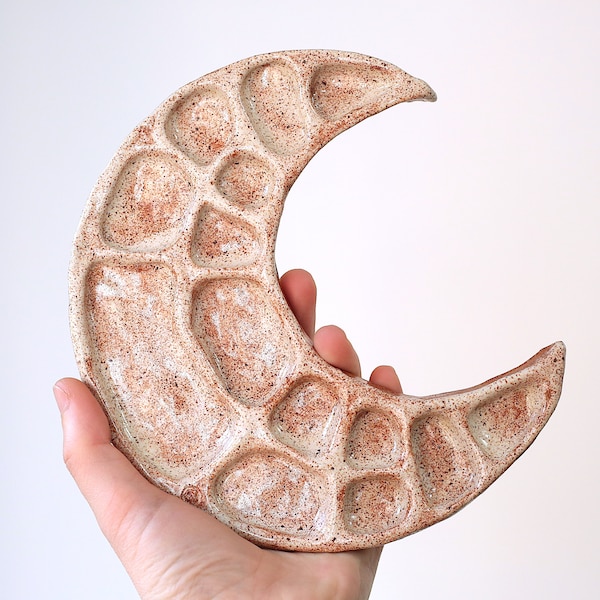 Crescent Moon Paint Palette, Ceramic Paint Palette, Ceramic Artists Palette, Artist Palette, Paint Mixing Palette, Moon Paint Palette