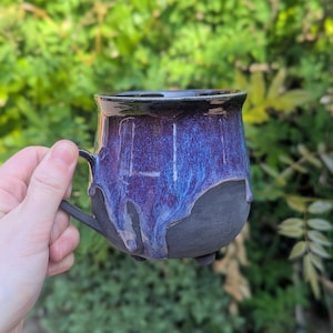 Witches Cauldron Mug, Black Cauldron Mug, Ceramic Cauldron Mug, Handmade Mug, Witches Brew Mug, Halloween Mug, Witch Mug