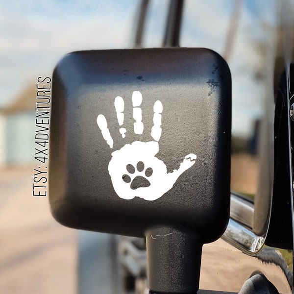 Wave Mirror Decal | Side Mirror Decal | Wave Dammit | Wave dog Decal | Hand Decal | Wave Damnit | dog wave | dog lover | dog decal | paw