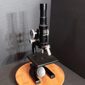 Vintage Spencer Microscope By American Optical 1935-45 Made In USA WWII Era Monocular Two Objective Lab Equipment Medical Gift Prop Decor