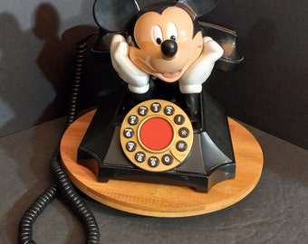 ディズニー、ミッキーマウス、固定電話、ヴィンテージ80年代