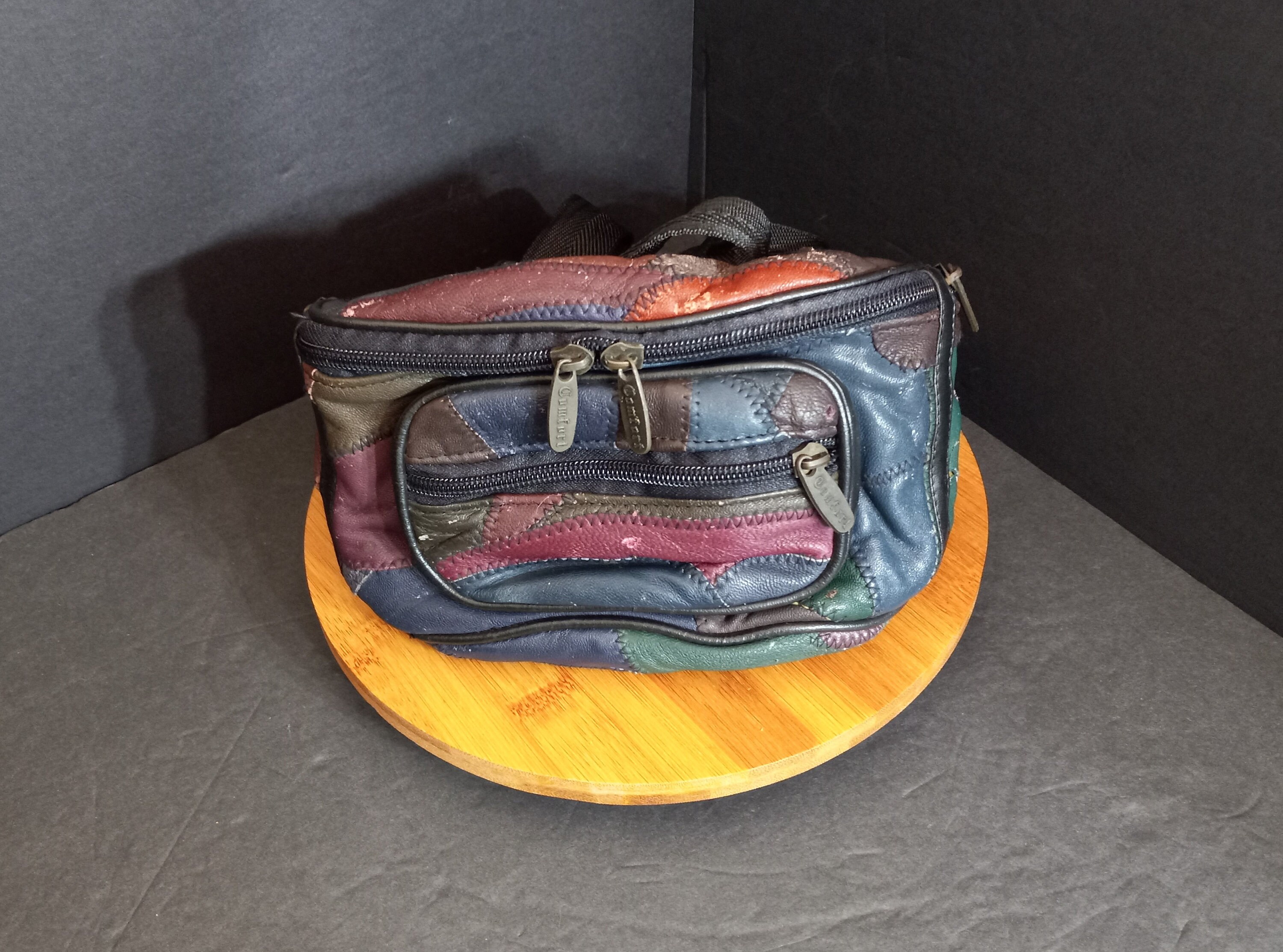 multi coloured bum bag