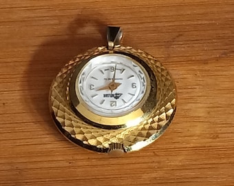 Vintage Lady Nelson Pendant Watch: 1960s Swiss Made Gold Tone (Needs Servicing)