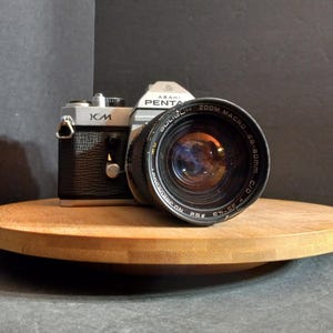 Vintage Asahi Pentax KM 35MM Camera 1975-77 Silver Body Soligor MC Zoom 28-80mm Lens