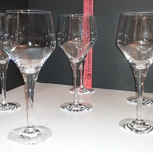 Vintage Kristall klare Weingläser (6) 1980er Jahre Geschenk/Kelch/Barware/Burgunder/Mütter/Sommelier/Regency/Aria/Reidel/Lenox/Mikasa/Gastgeberin/Geschenke