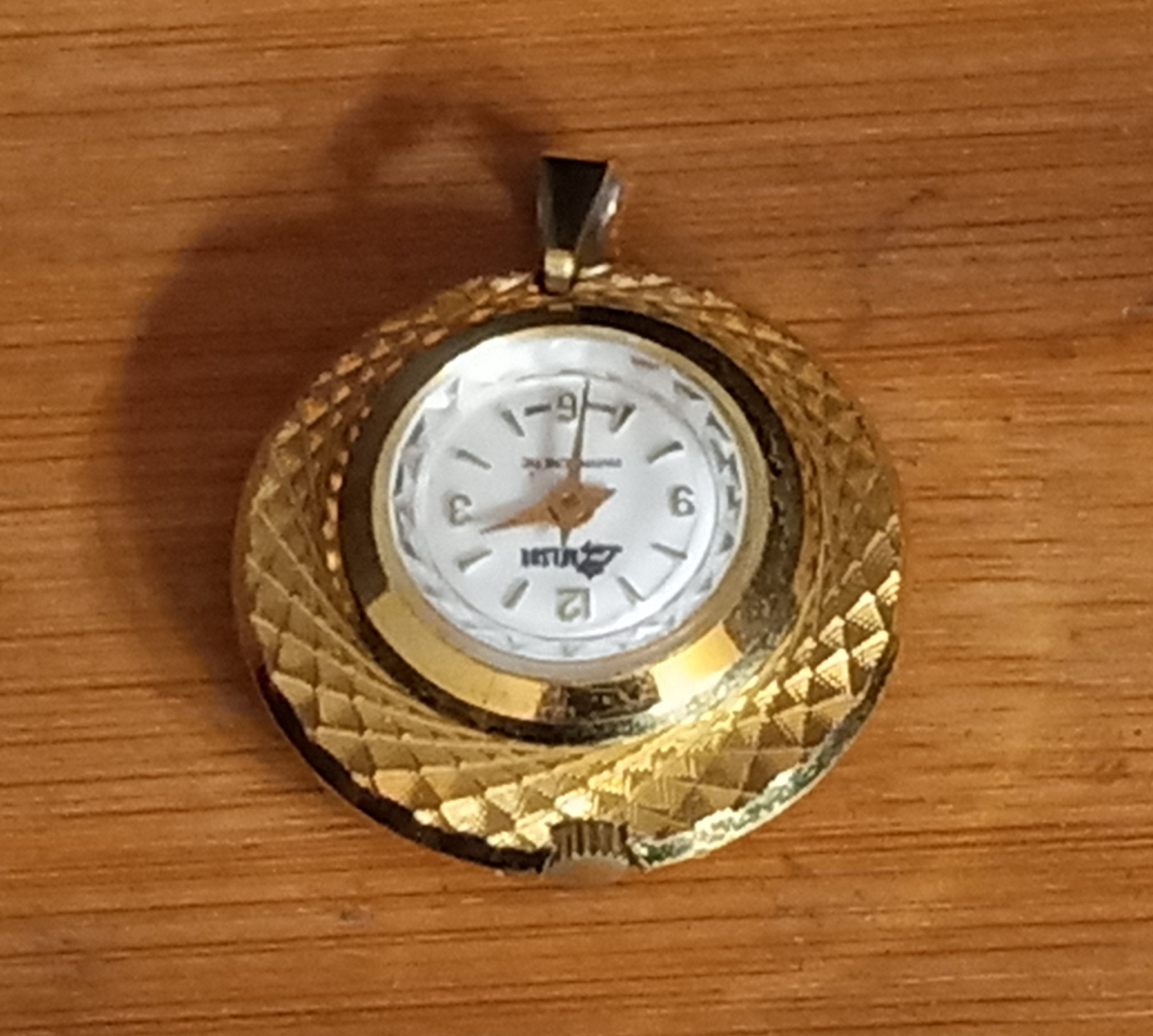 Vintage Lady Nelson Pendant Watch: 1960s Swiss Made Gold Tone