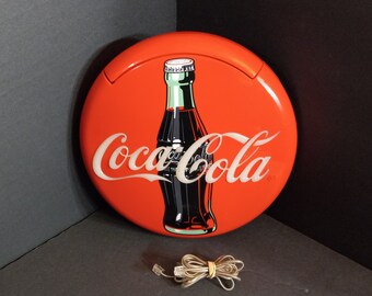 アンティーク雑貨 90s Coca Cola BRAND Disc Telephone 1995 Coca-Cola Vintage Blinking Disc Telephone With