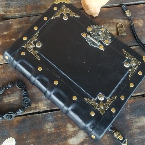 Book of Shadows Leather Grimoire Leather Journal Magic - Etsy