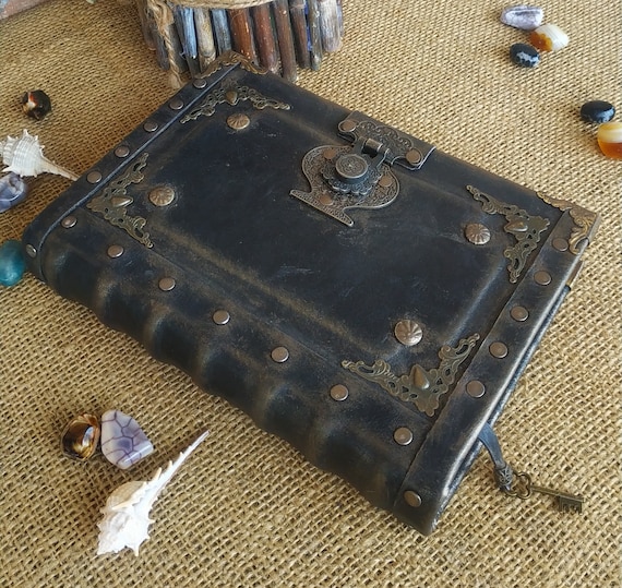 Black Leather journal vintage  notebook unique book of shadows handmade leather blank journal original daily notebook personal leather diary