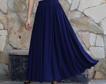 Women's Elastic Waist Skirt, Printed Skirt, Maxi Skirt Women's Elastic Waist Skirt, Printed Skirt, Maxi Skirt
