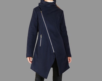 Wool Coat/asymmetrical Jacket/winter Jacket/wool Coat/trench
