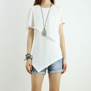 tシャツ Asymmetry Ruffled Long T-shirt レディース 楽天市場】裾変形デザインTシャツ レディース 長袖 キーネック